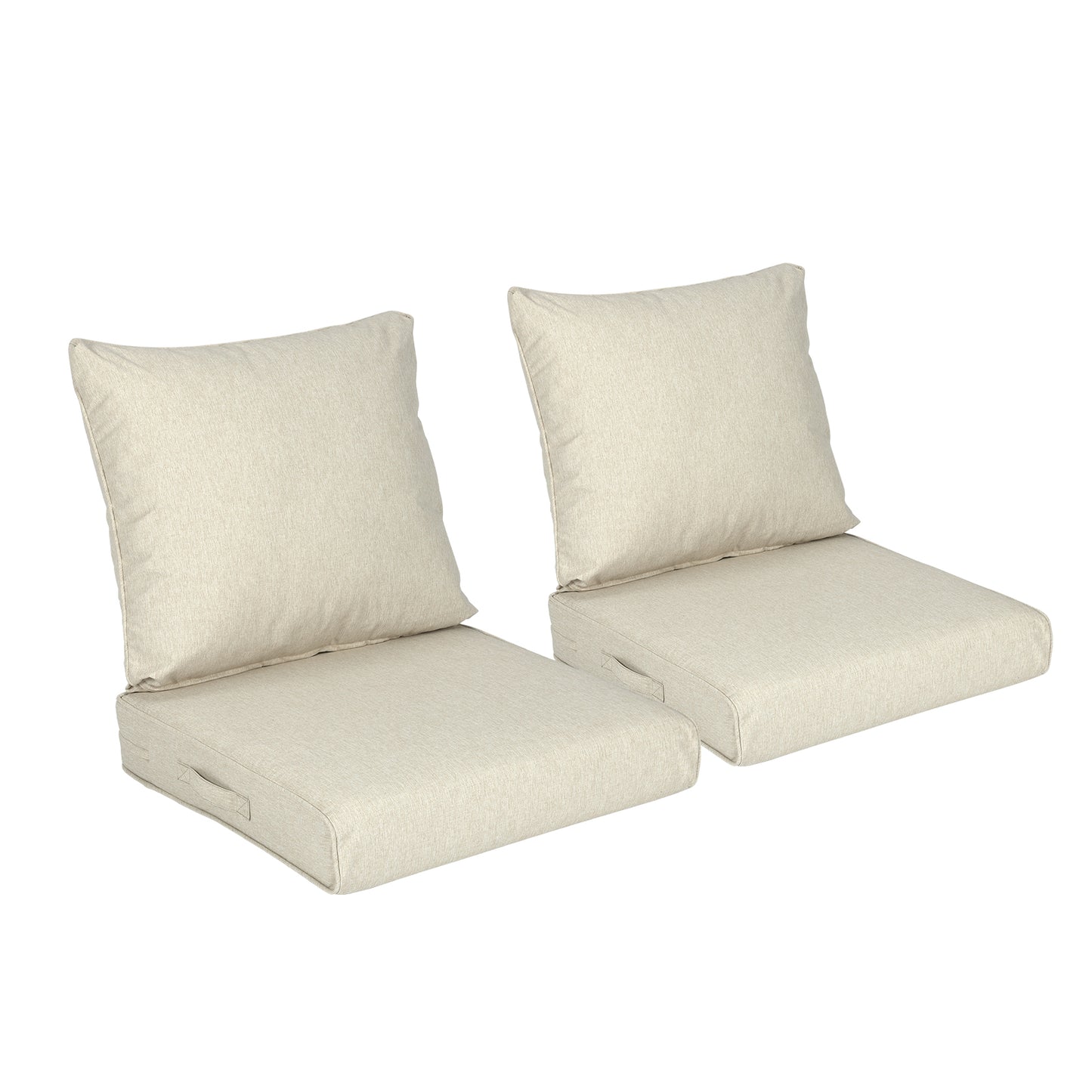 Outdoor Deep Seat Cushion Set, Waterproof Patio Chair Cushions, Beige