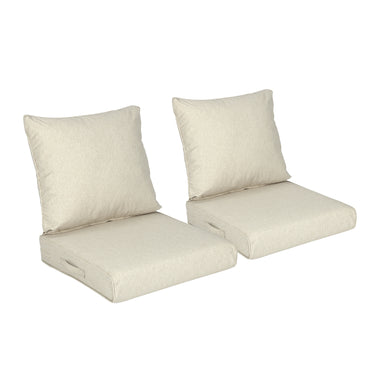 Outdoor Deep Seat Cushion Set, Waterproof Patio Chair Cushions, Beige