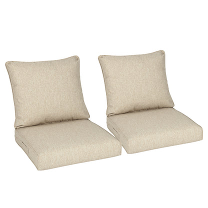 Outdoor Deep Seat Cushion Set, Waterproof Patio Chair Cushions, Brown