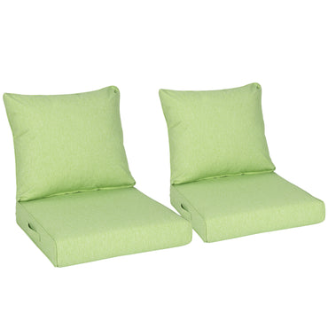 Outdoor Deep Seat Cushion Set, Waterproof Patio Chair Cushions, Green