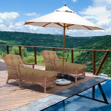 76"x22"x5.1" Polyester Tufted Chaise Lounge Cushion for Outdoor Wicker Chaise Lounge Use, 2 Packs - Brown Aoodor 