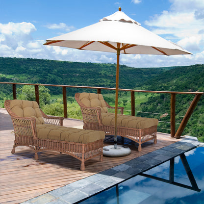 76"x22"x5.1" Polyester Tufted Chaise Lounge Cushion for Outdoor Wicker Chaise Lounge Use, 2 Packs - Brown