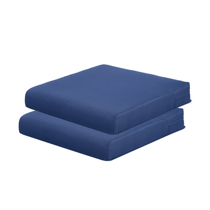 Outdoor Chair Cushion , Removable Cover with Hidden Zipper, Adaptable Secure Ties - Navy Blue