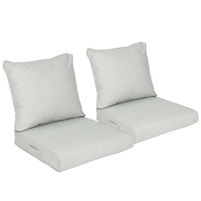 Outdoor Deep Seat Cushion Set, Waterproof Patio Chair Cushions, Light Gray