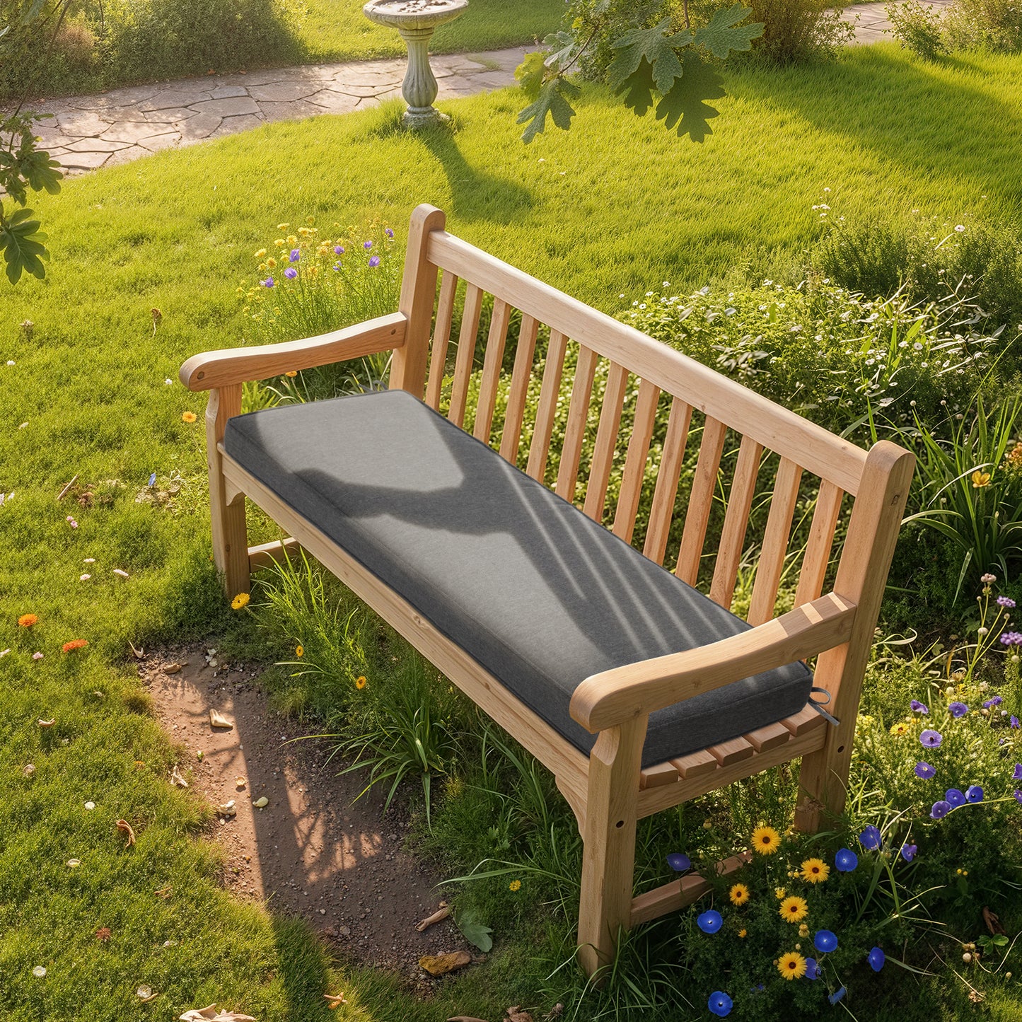 46x18x3 inch Patio Bench Cushion - Charcoal
