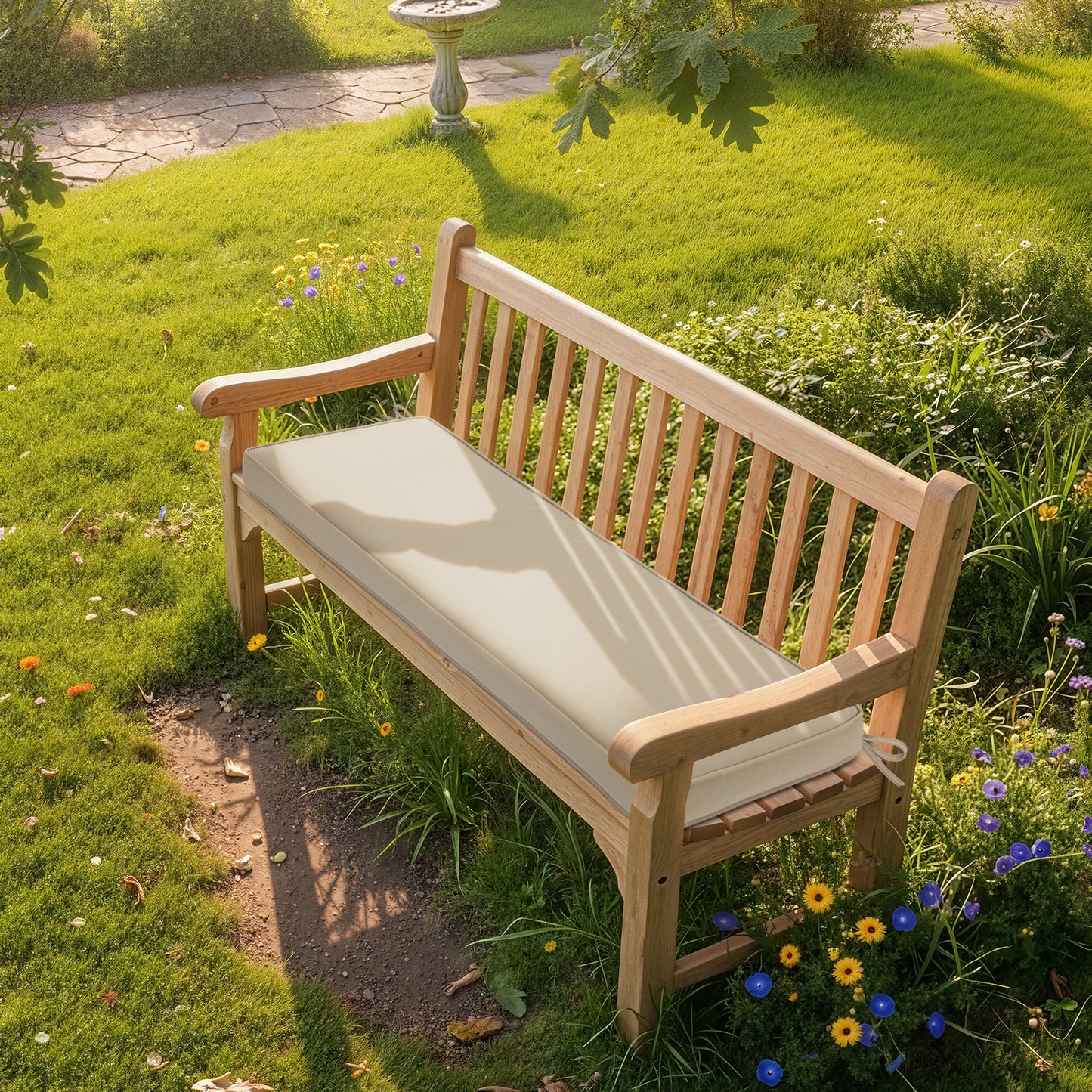 46x18x3 inch Patio Bench Cushion - Brown