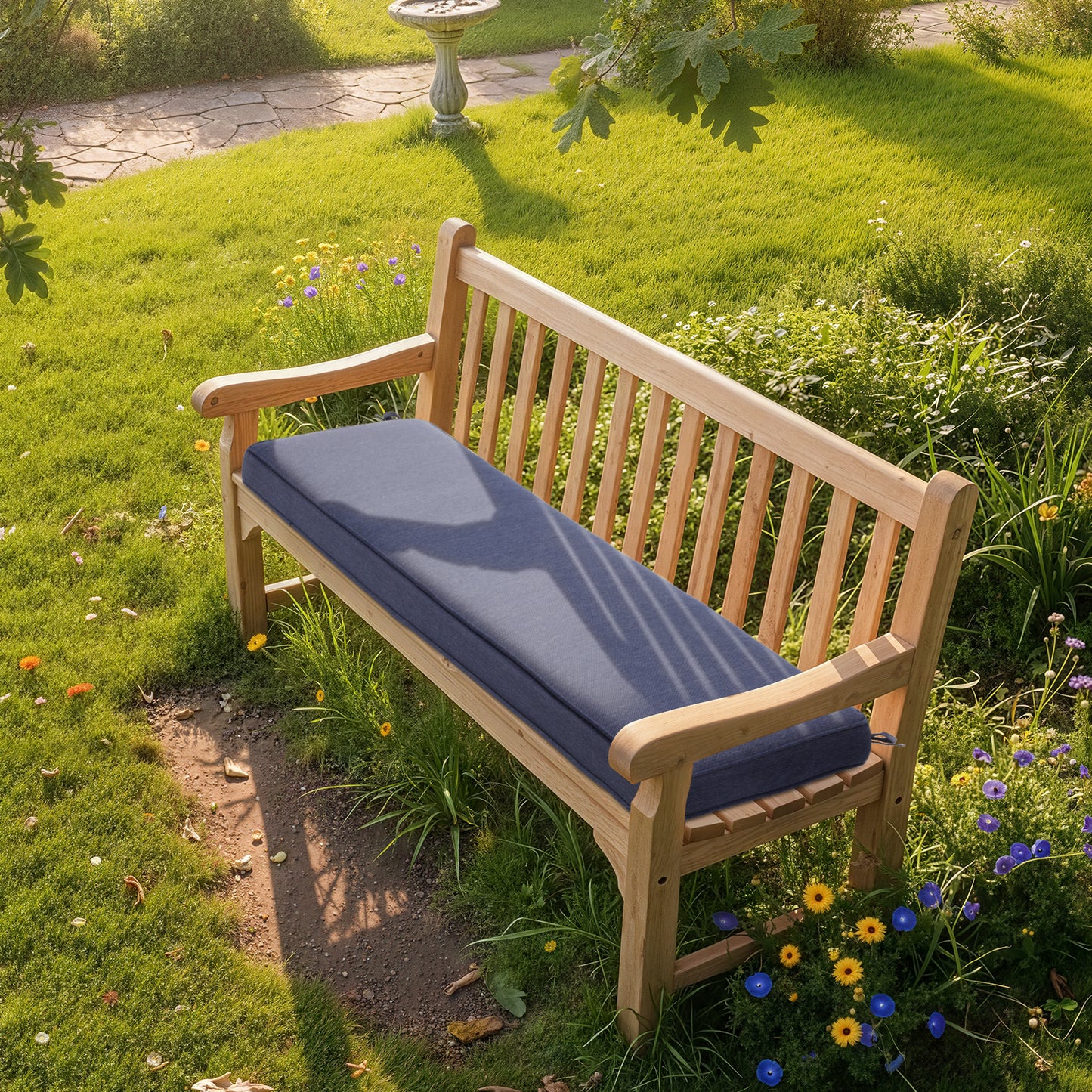 46x18x3 inch Patio Bench Cushion - Dark Blue