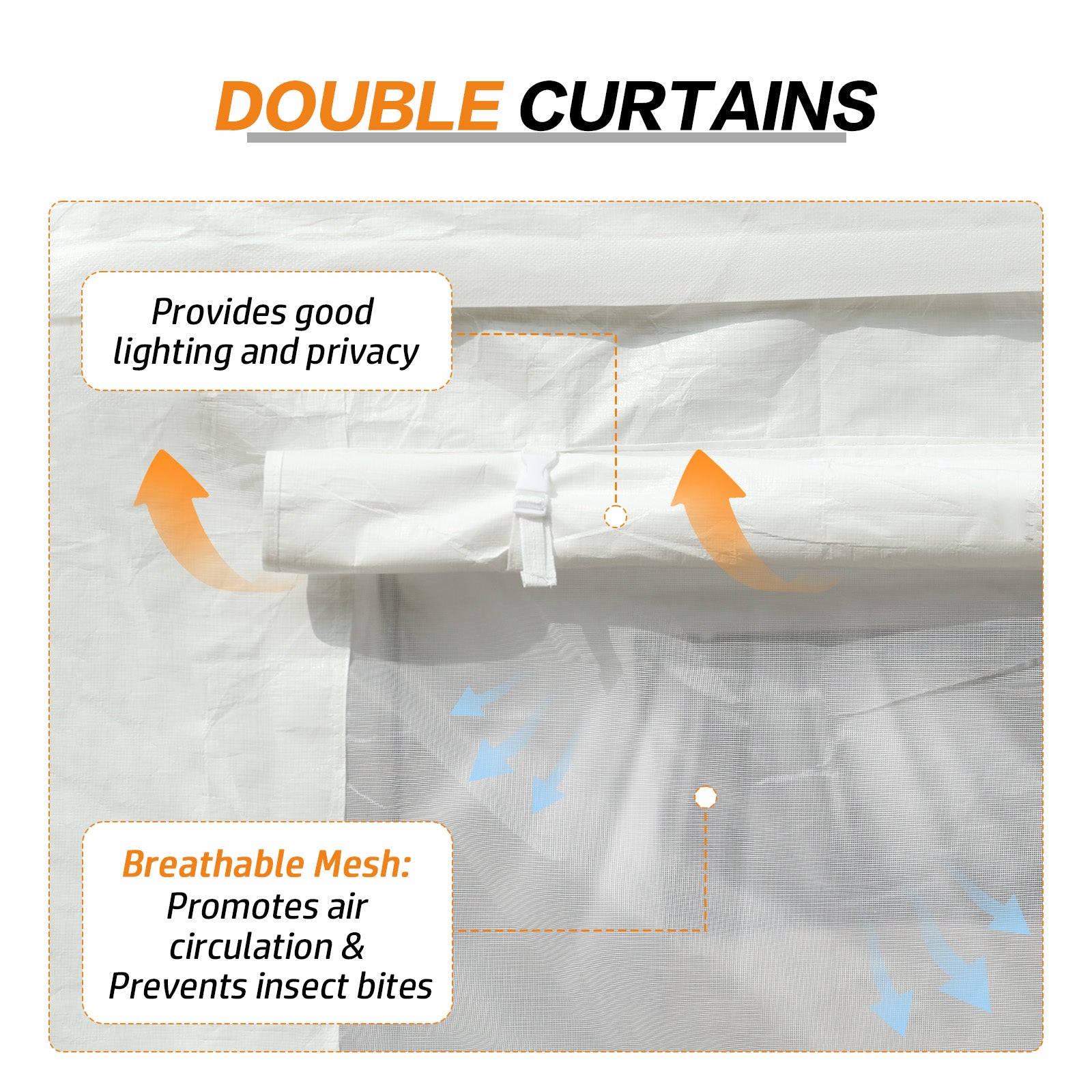 20x10/20x12 ft. Carport Canopy Tent - Portable Garage, Boat Shelter, Party Canopy - double curtains