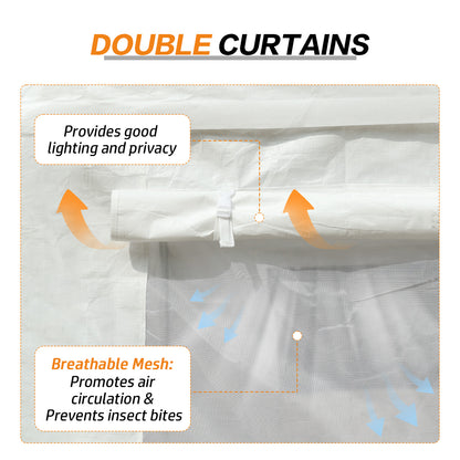 20x10/20x12 ft. Carport Canopy Tent - Portable Garage, Boat Shelter, Party Canopy - double curtains
