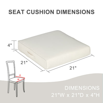 Outdoor Chair Cushions Set of 2 with Handle and Ties, Water Resistant Patio Seat Pads, Ivory