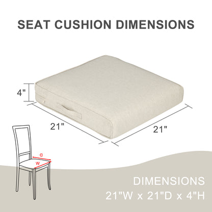 Outdoor Chair Cushions Set of 2 with Handle and Ties, Water Resistant Patio Seat Pads, Khaki