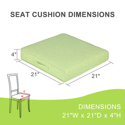 Outdoor Chair Cushions Set of 2 with Handle and Ties, Water Resistant Patio Seat Pads, Green