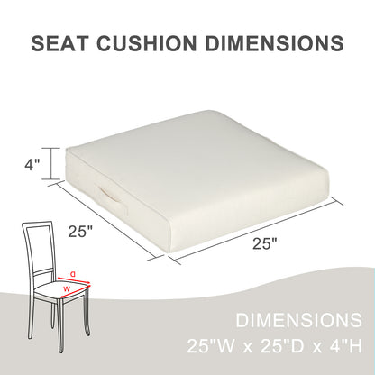 Outdoor Chair Cushions Set of 2 with Handle and Ties, Water Resistant Patio Seat Pads, Ivory