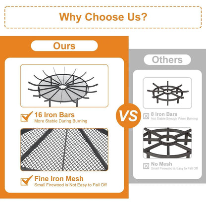 28''/32''/36''Round Spider Wagon Wheel Firewood Grates, Heavy Duty Fire Pit Grate Tool Aoodor   