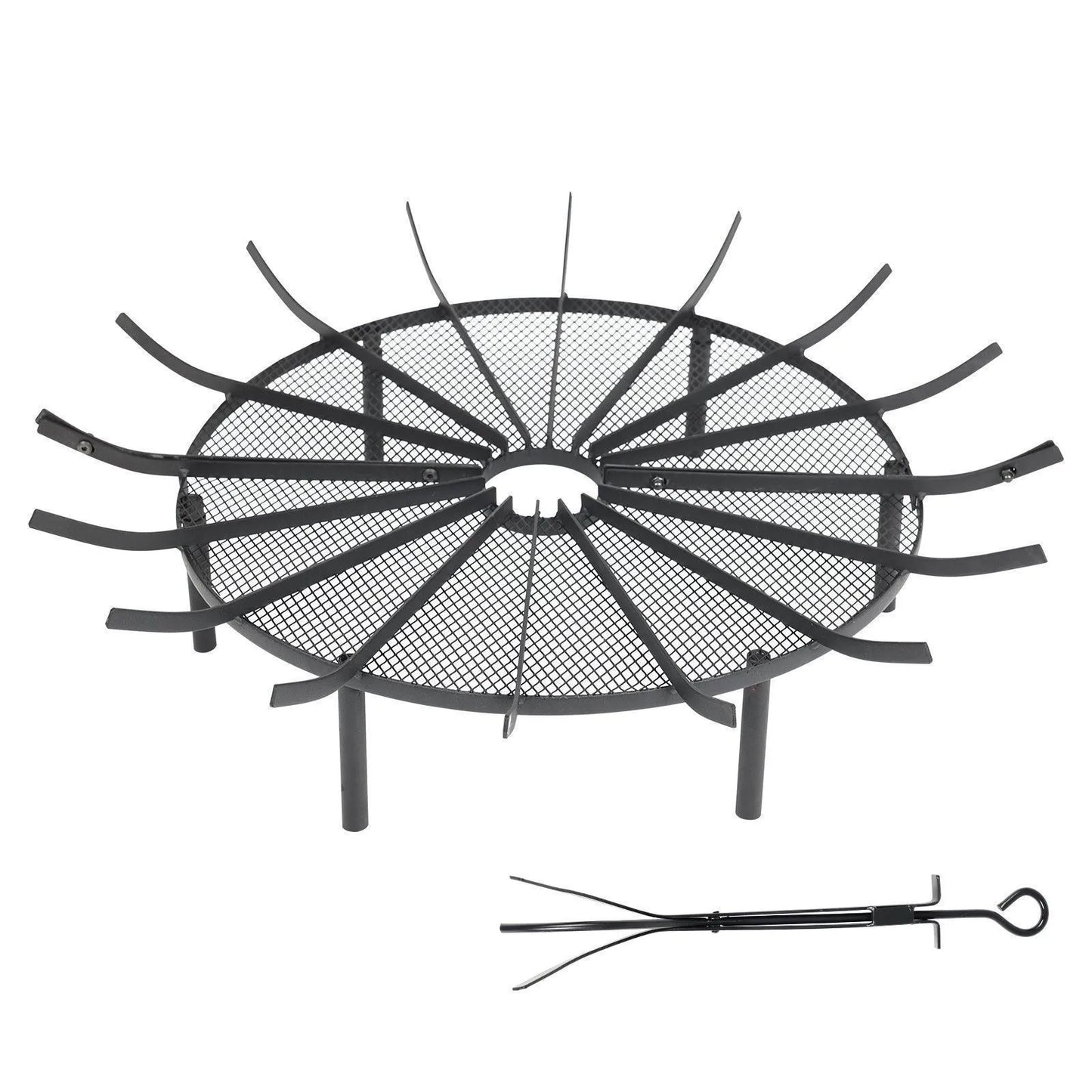 28''/32''/36''Round Spider Wagon Wheel Firewood Grates, Heavy Duty Fire Pit Grate Tool Aoodor   
