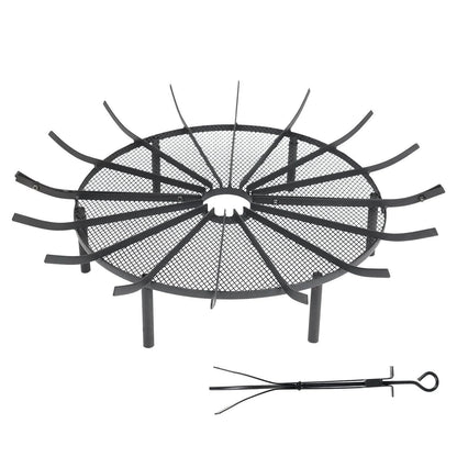 28''/32''/36''Round Spider Wagon Wheel Firewood Grates, Heavy Duty Fire Pit Grate Tool Aoodor   