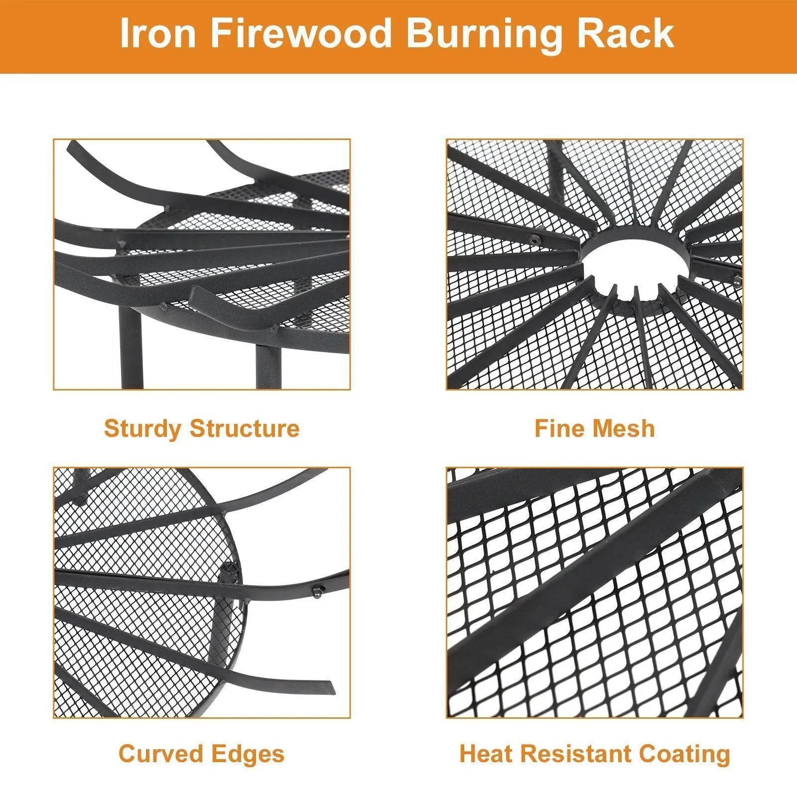 28''/32''/36''Round Spider Wagon Wheel Firewood Grates, Heavy Duty Fire Pit Grate Tool Aoodor   