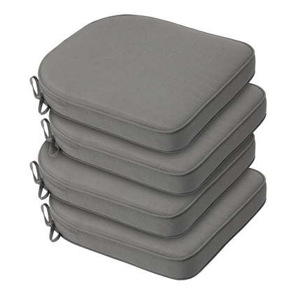 Outdoor Chair Cushion, Patio Seat Pad, Removable Cover with Hidden Zipper, Ties - Gray