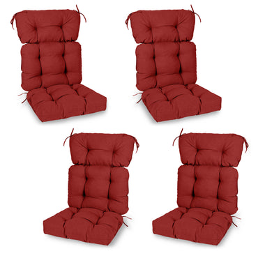Tufted Outdoor High Back Chair Cushions Patio Rocking Pads for Furniture, Red