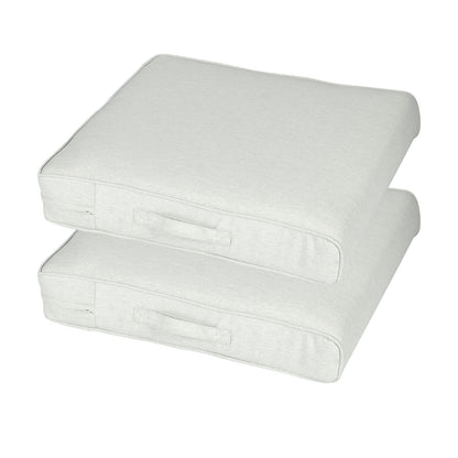 Outdoor Chair Cushions Set of 2 with Handle and Ties, Water Resistant Patio Seat Pads, Light Gray