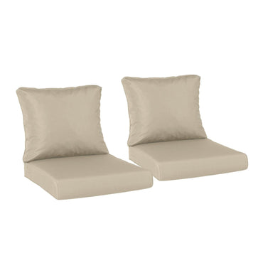 Outdoor Chair Cushions, Patio Deep Seat Cushions with Handle & Adjustable Straps - Khaki