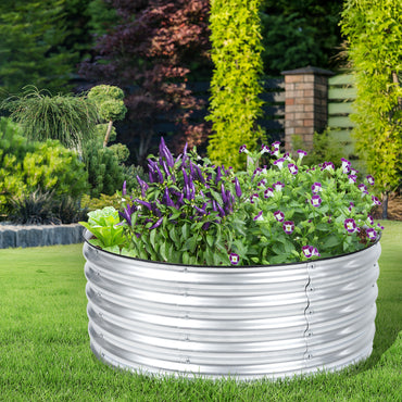 17" Tall Metal Raised Garden Bed Kit, Silver