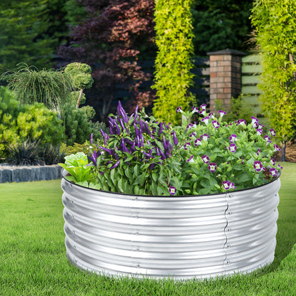 17" Tall Metal Raised Garden Bed Kit, Silver