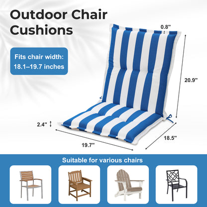 39x20x2.4 inch Outdoor Tufted Chair Cushions, Blue Stripe