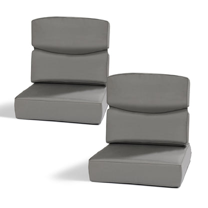 Smile Outdoor Chair Cushion Set, Sunbrella Fabric Deep Seating Cushions, Canvas Charcoal