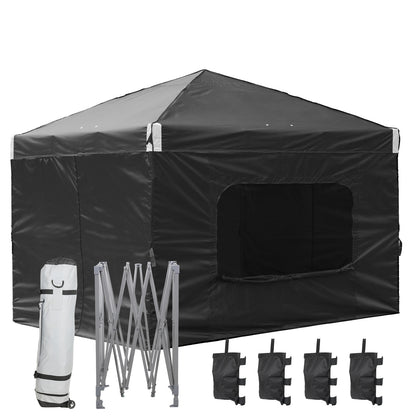 10x10/12x12 ft. Pop Up Canopy Tent with Curtain and Roller Bag