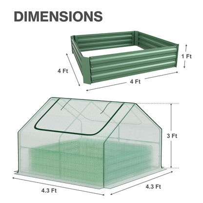 Mini Greenhouse Kit With Raised Garden Metal Beds