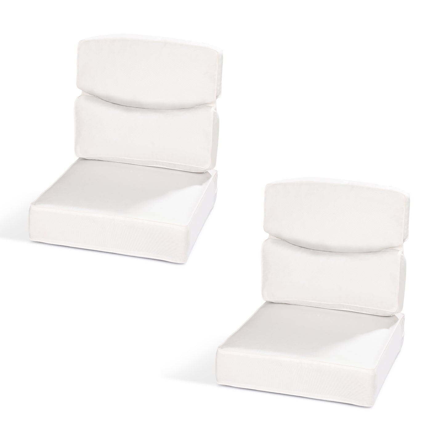 Smile Outdoor Chair Cushion Set, Sunbrella Fabric Deep Seating Cushions, Canvas Natural