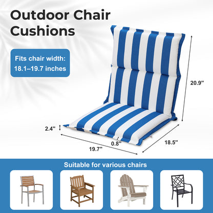 39x20x2.4 inch Outdoor Chair Cushions, Three-Section, Blue Stripe