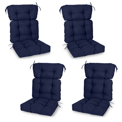 Tufted Outdoor High Back Chair Cushions Patio Rocking Pads for Furniture, Dark Blue