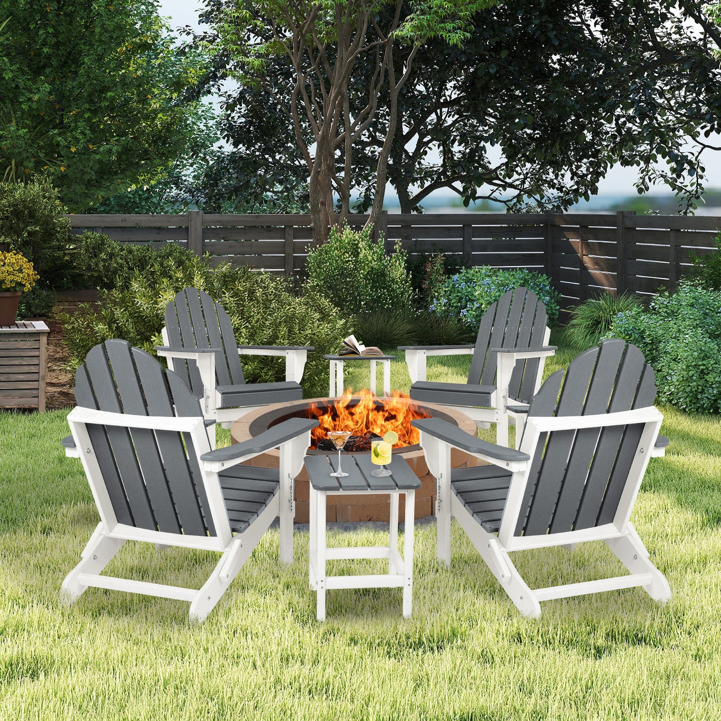 32(L)x22(W)x37(H) inch Folding Adirondack Chair Aoodor 