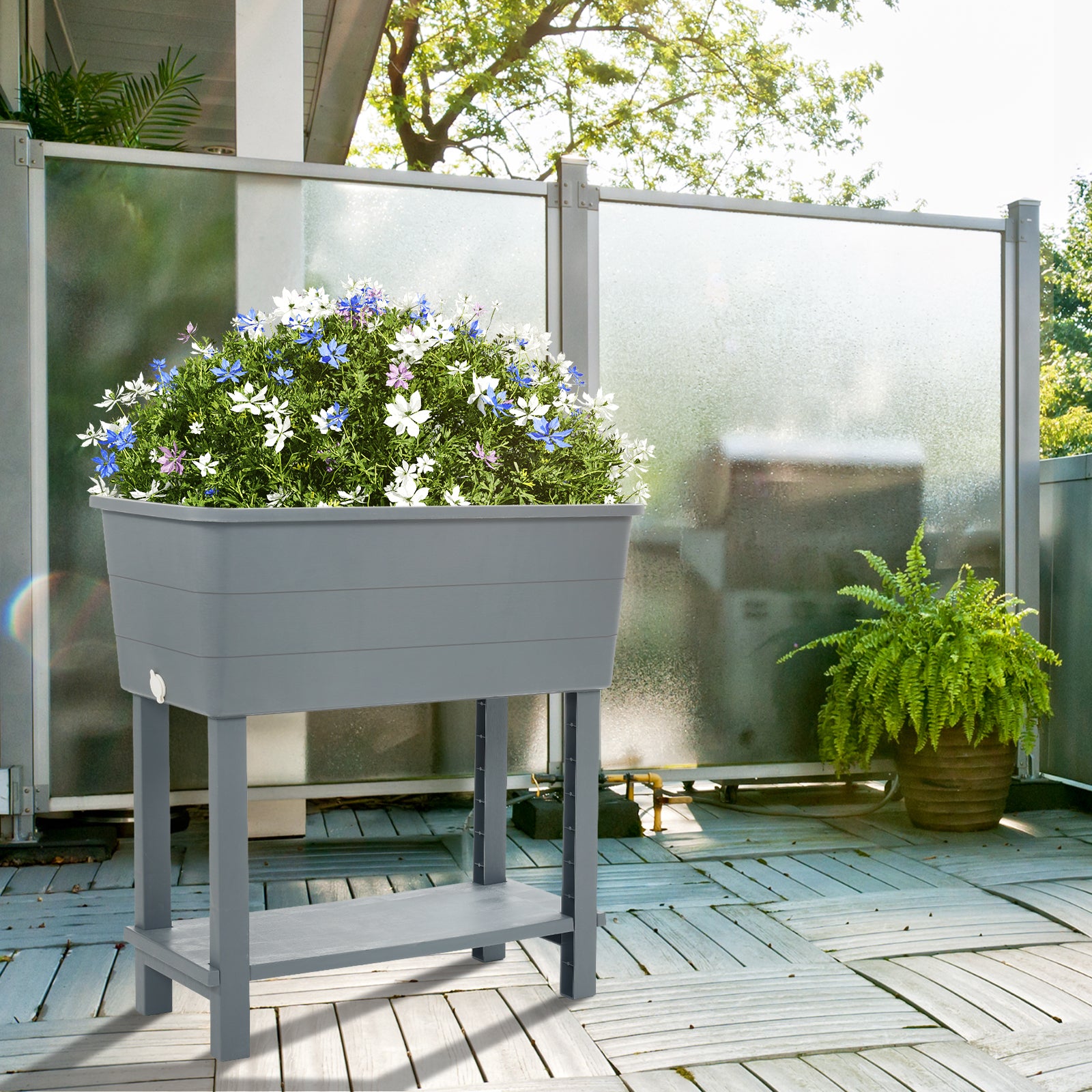self-watering elevated planter box 30x14x30 inch Self-Watering Raised Planter Boxes with Legs, Set of 3