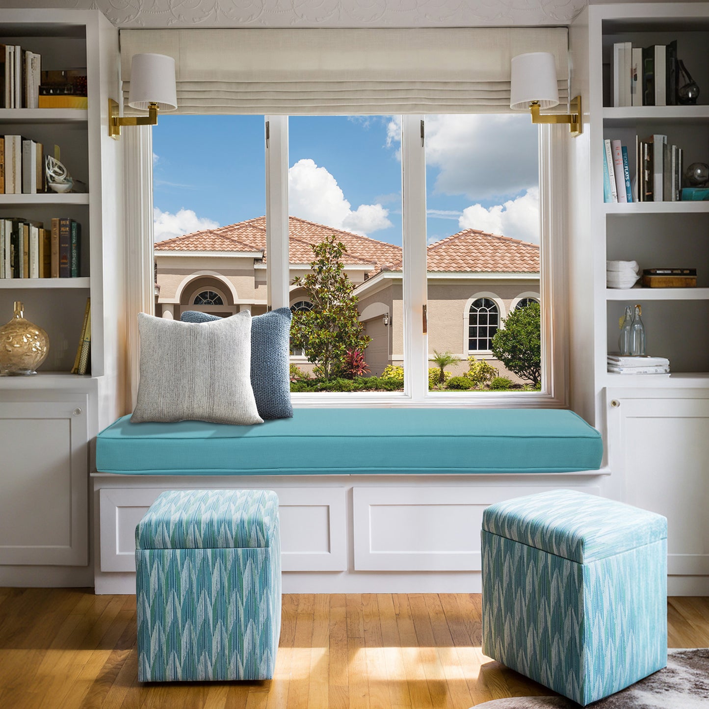 46x18x3 inch Patio Bench Cushion - Blue