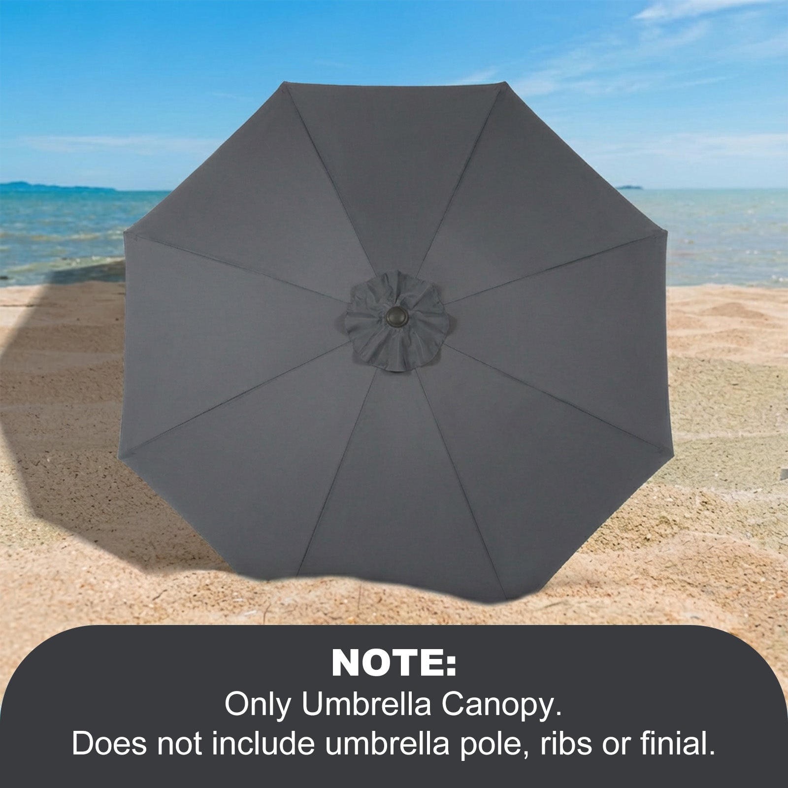 Aoodor Patio Umbrella Replacement Canopy for 10 ft 8 Ribs Table Umbrella