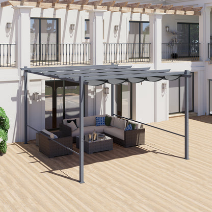 Pergola Replacement Canopy - Retractable Sun Shade Cover with Water-Resistant & UPF 50+ UV Blocking for Outdoor Patio