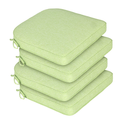 Outdoor Dining Chair Cushions Set, Patio Chair Pads with Ties, Green