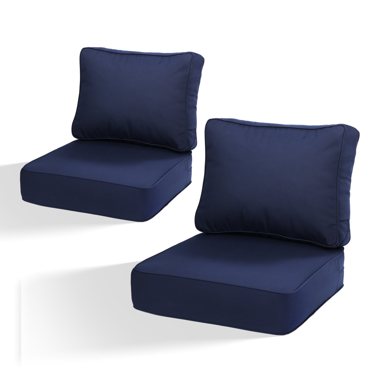 Premium Sunbrella Fabric Outdoor Patio Chair Cushions Set, Canvas Navy