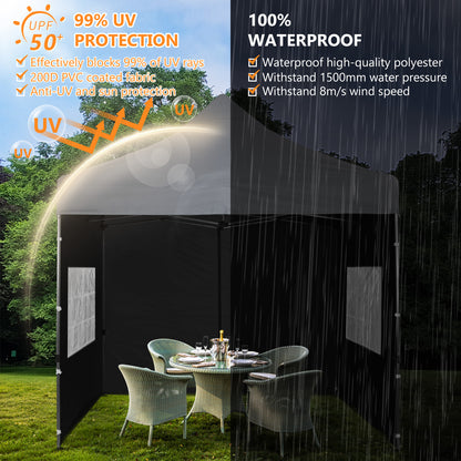 10x10 ft. Pop Up Canopy Tent with Windows Sidewalls and Wheeled Bag