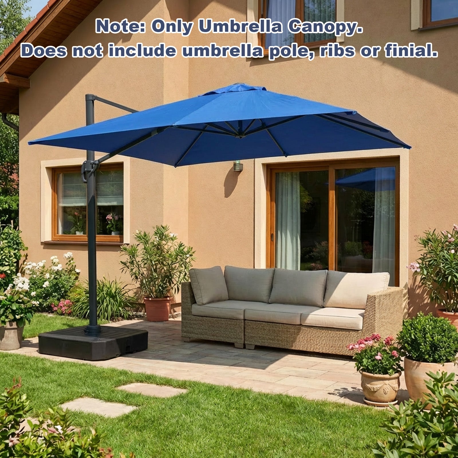10x10 ft. Cantilever Umbrella Replacement Canopy for 8 Ribs Square Offset Umbrella