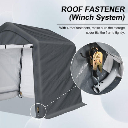 6x6/6x8/8x8/8x12 ft. Heavy Duty Storage Shelter, Portable Shed Carport