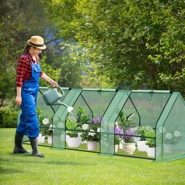 9x3x3 ft. Mini Greenhouse with 3 Zipper Doors, Water Resistant UV Protected