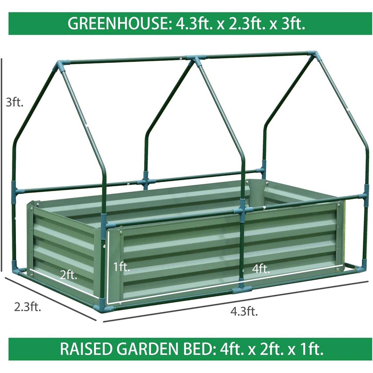 Mini Greenhouse Kit With Raised Garden Metal Beds - Aoodor 