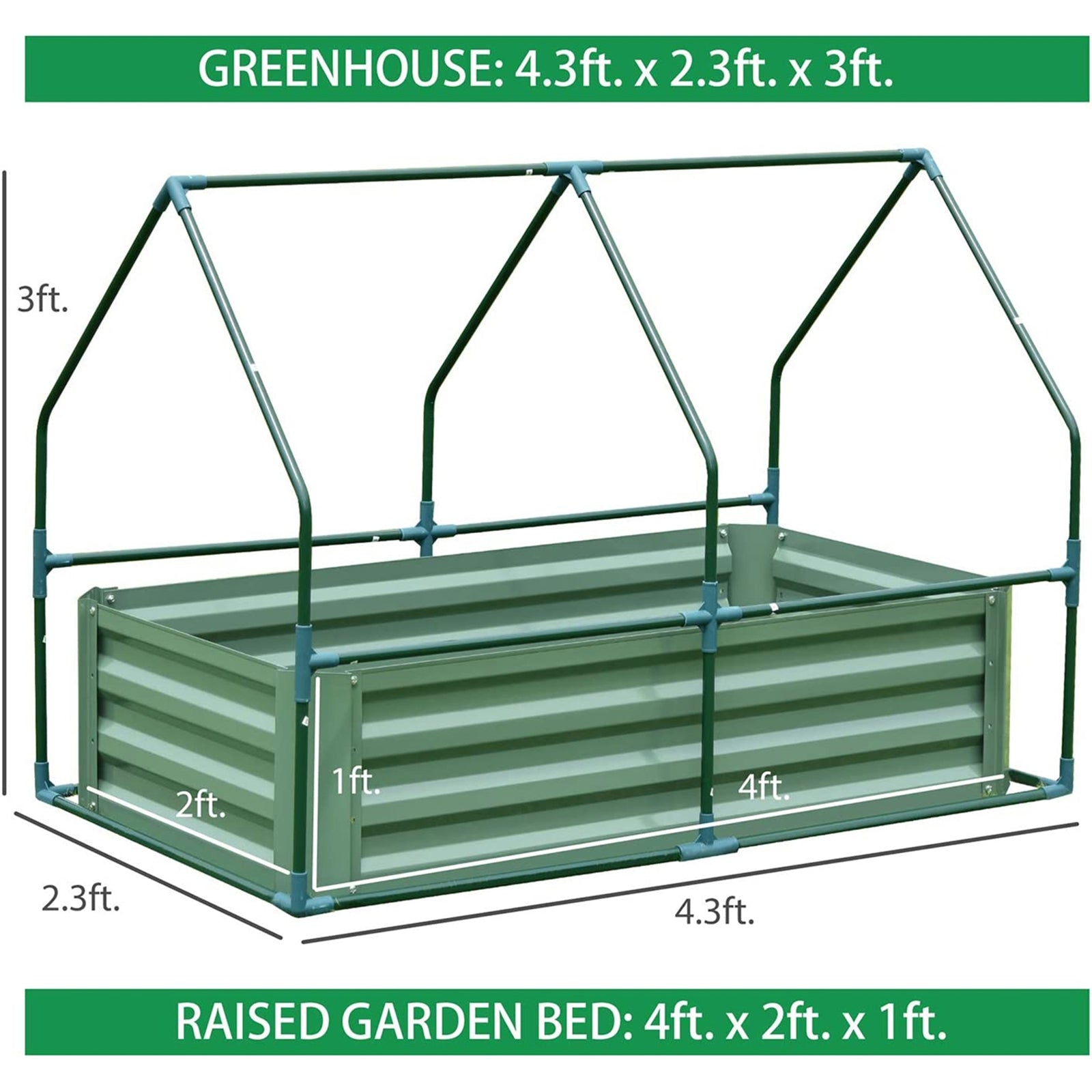 Mini Greenhouse Kit With Raised Garden Metal Beds - Aoodor 