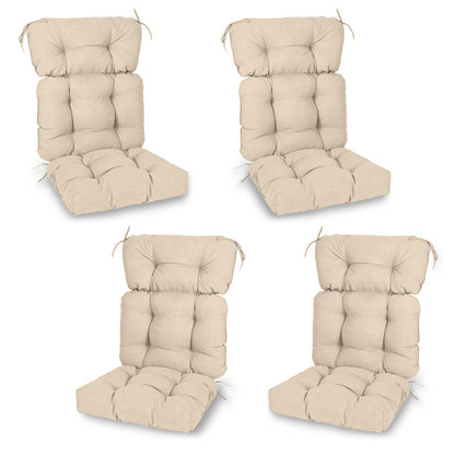 Tufted Outdoor High Back Chair Cushions Patio Rocking Pads for Furniture, Khaki