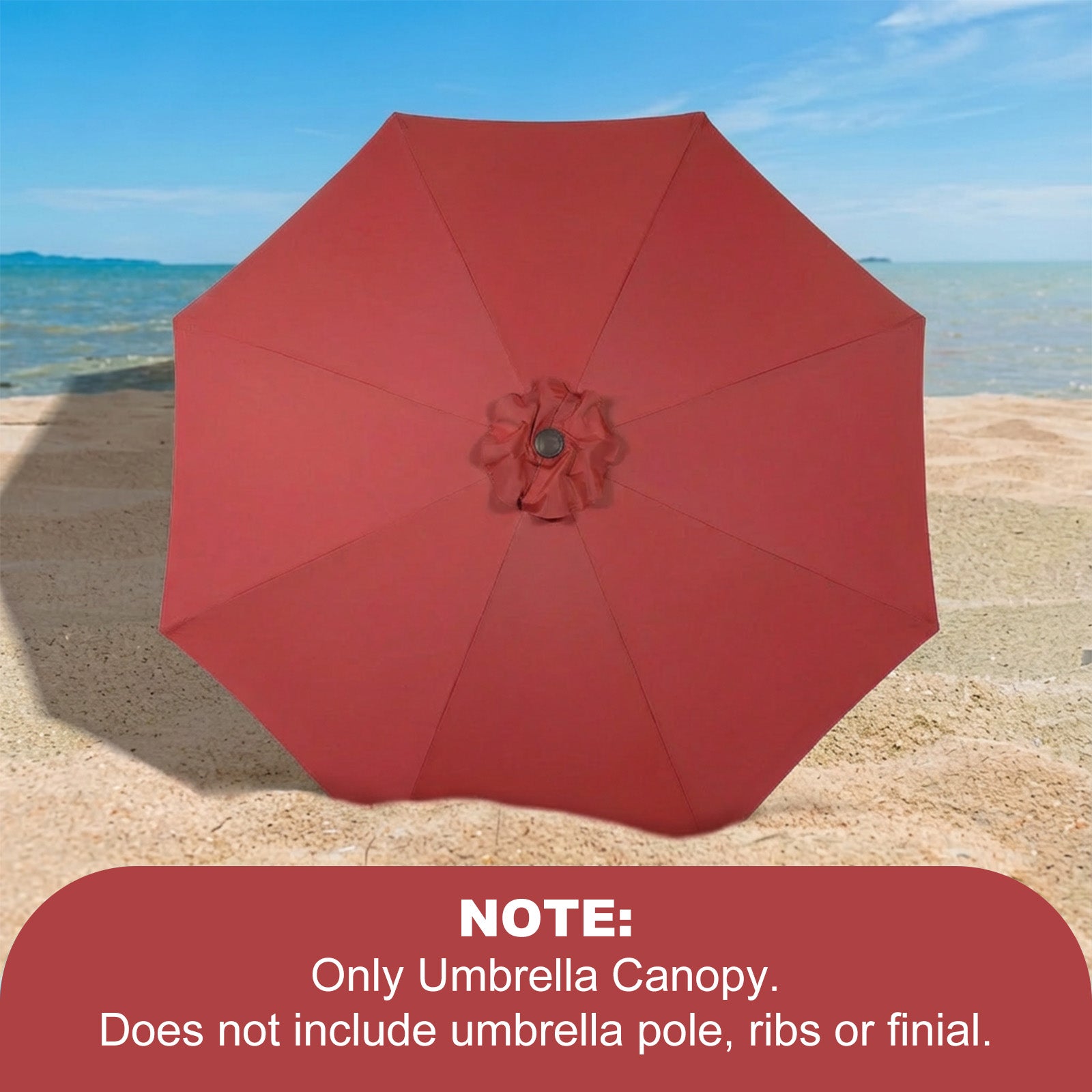 Aoodor Patio Umbrella Replacement Canopy for 10 ft 8 Ribs Table Umbrella