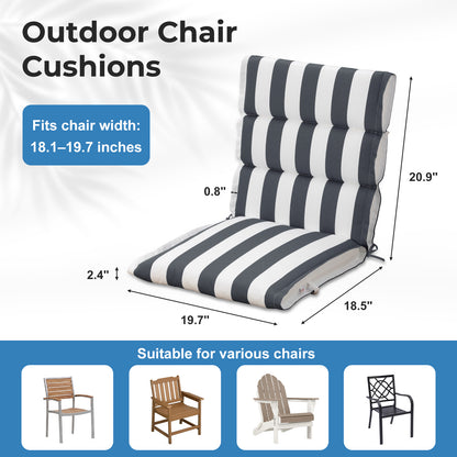 39x20x2.4 inch Outdoor Chair Cushions, Grey Stripe